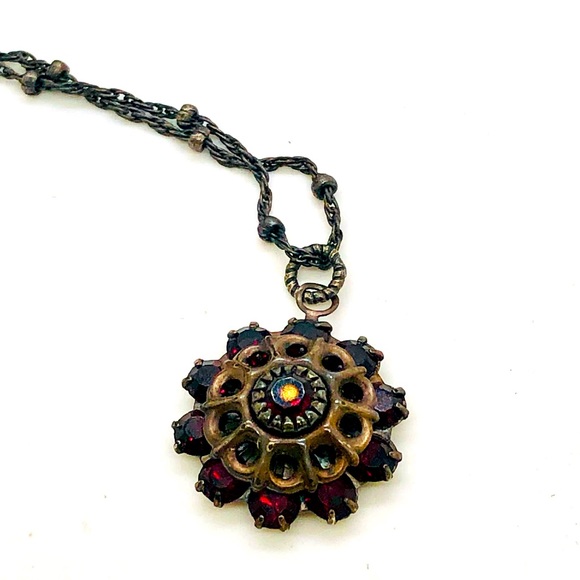 Vintage LIZ PALACIOS Garnet Necklace 🥀 - Picture 7 of 17